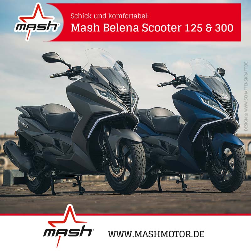 Schick und komfortabel: Mash Belena Scooter 125 & 300